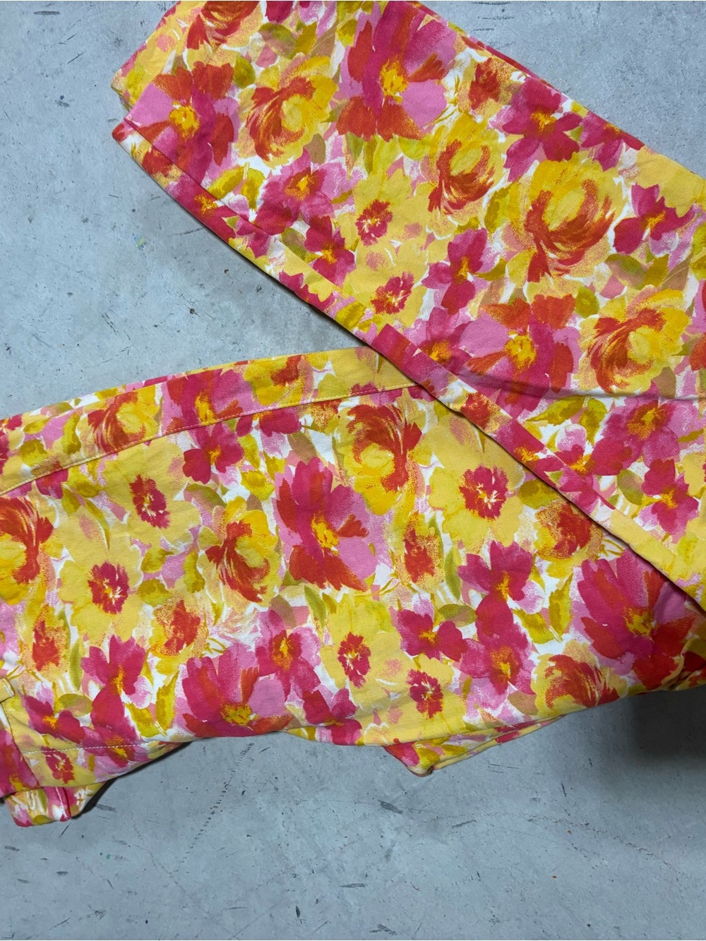Old Navy Pink & Yellow Floral Pants